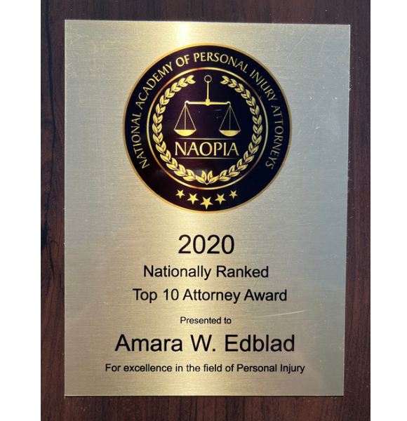 Nationally Ranked Top 10 Personally Injury Attorney Award 2020