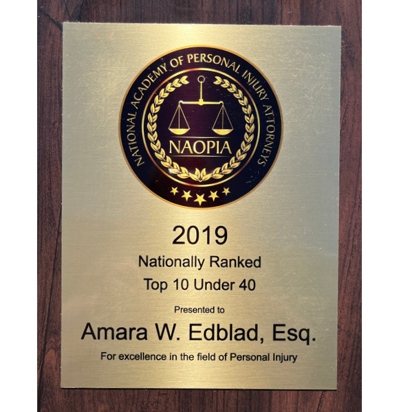 Nationally Ranked Top 10 Personally Injury Attorney Award 2019